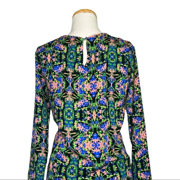 LMD Shift Long Sleeve Dress Multicolor Abstract Design Style DR2328 Womens M - Picture 7 of 10